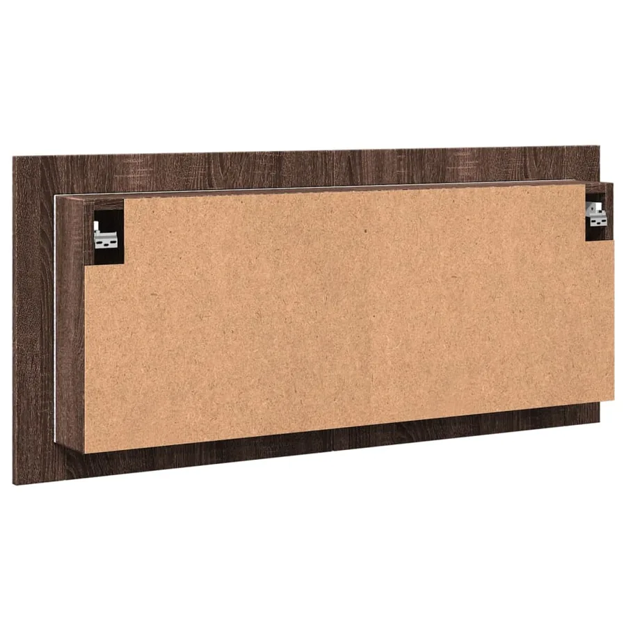 Armoire à miroir à LED de bain chêne marron 100x12x45 cm - 9