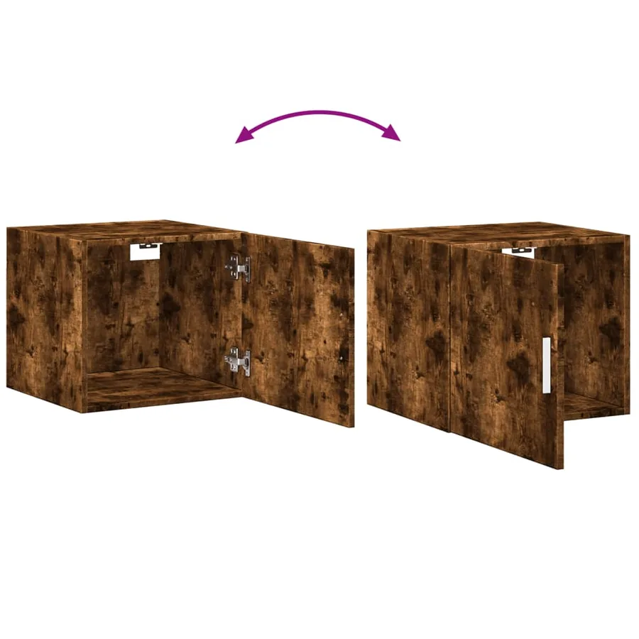 Armoire murale chêne fumé 45x42,5x40 cm bois d'ingénierie - 8
