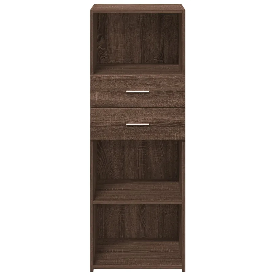 Buffet haut chêne marron 45x42,5x124 cm bois d'ingénierie - 4