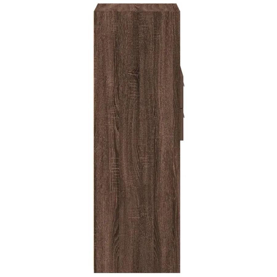 Buffet haut chêne marron 45x42,5x124 cm bois d'ingénierie - 5