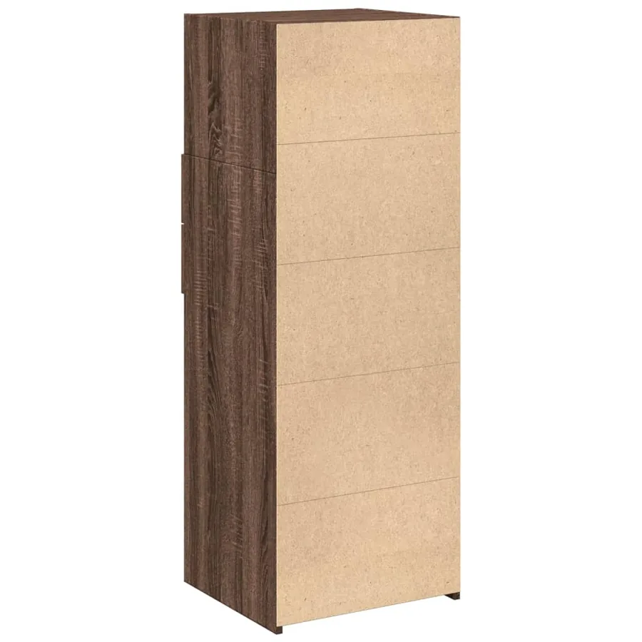 Buffet haut chêne marron 45x42,5x124 cm bois d'ingénierie - 6