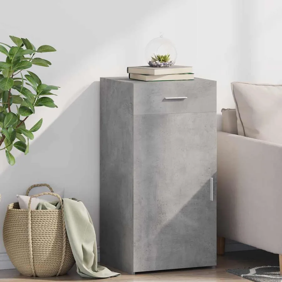 Buffet gris béton 45x42,5x93 cm bois d'ingénierie