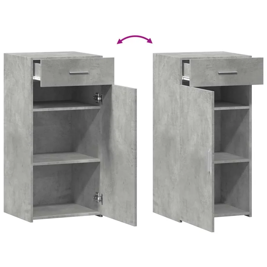 Buffet gris béton 45x42,5x93 cm bois d'ingénierie - 7