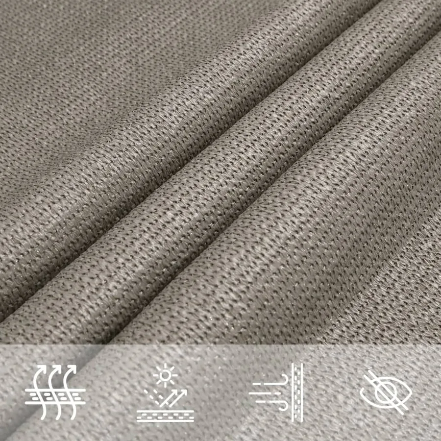 Voile d'ombrage 160 g/m² carré gris clair 2x2 m PEHD - 8