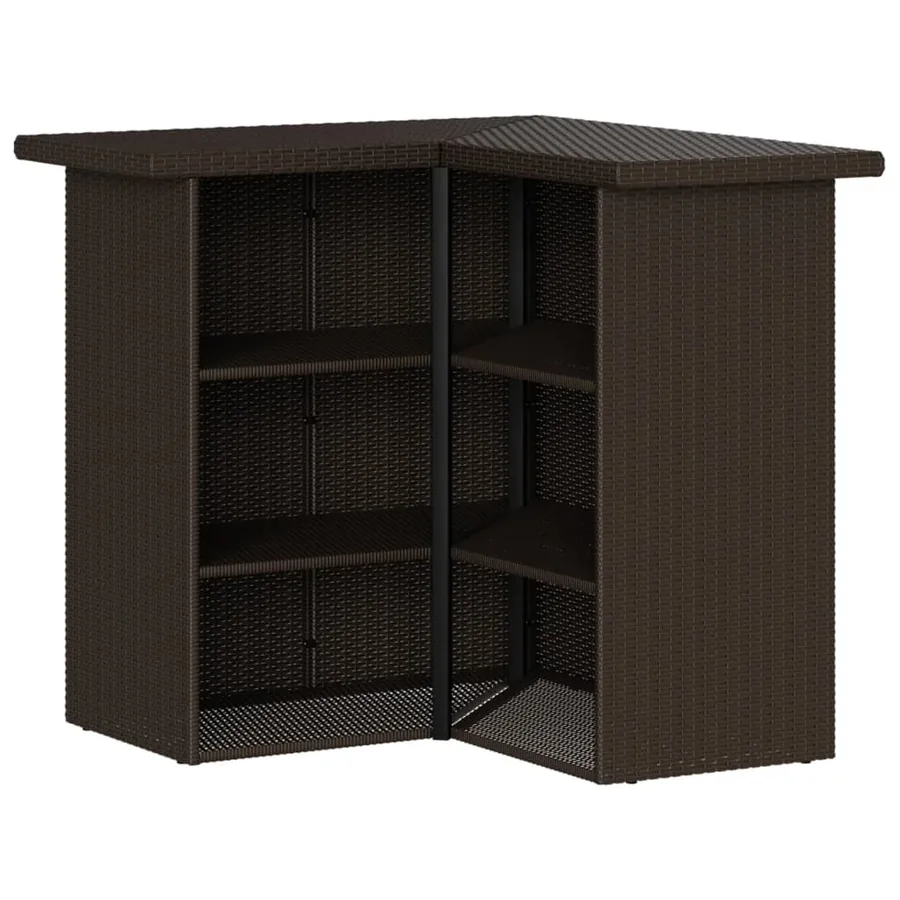 Ensemble de bar de jardin avec coussins 5 pcs marron poly rotin - 5