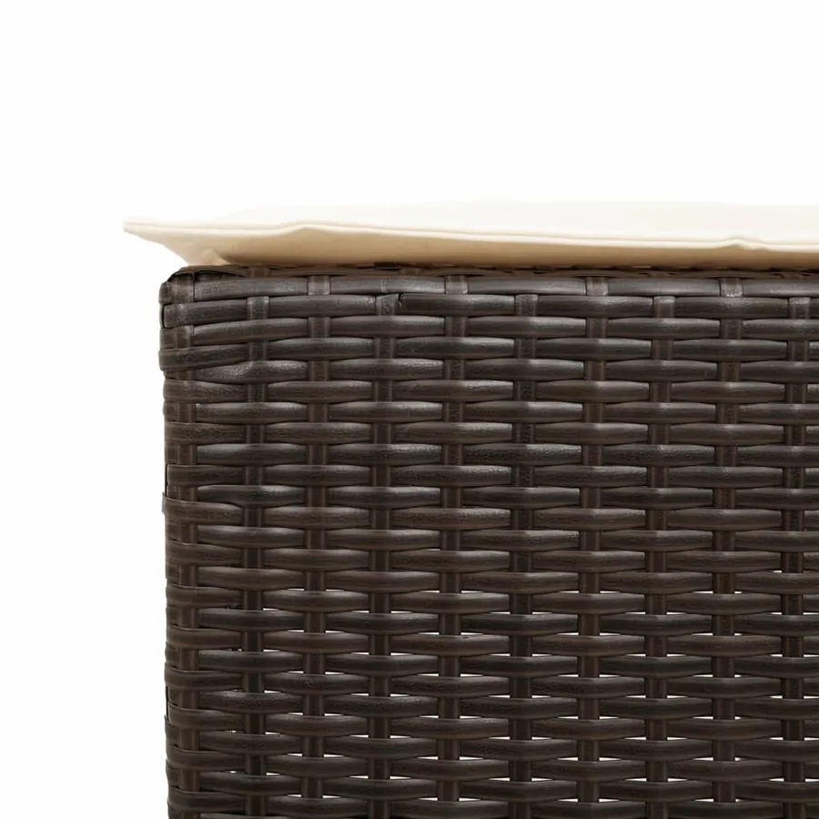 Ensemble de bar de jardin avec coussins 5 pcs marron poly rotin - 7