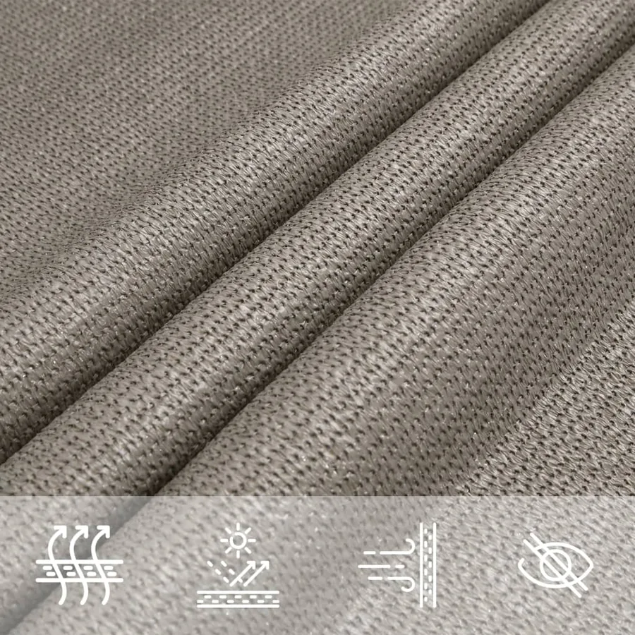 Voile d'ombrage 160 g/m² rectangulaire gris clair 2,5x3 m PEHD - 8