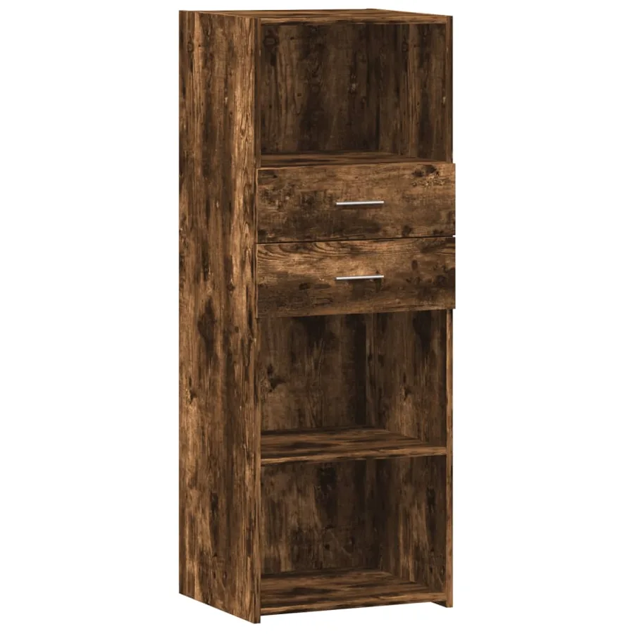 Buffet haut chêne fumé 45x42,5x124 cm bois d'ingénierie - 2