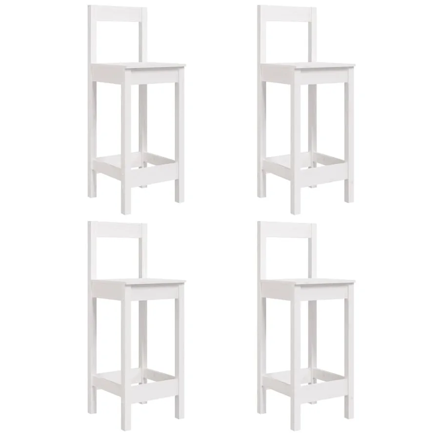 Ensemble de bar de jardin 5 pcs blanc bois massif de pin - 6