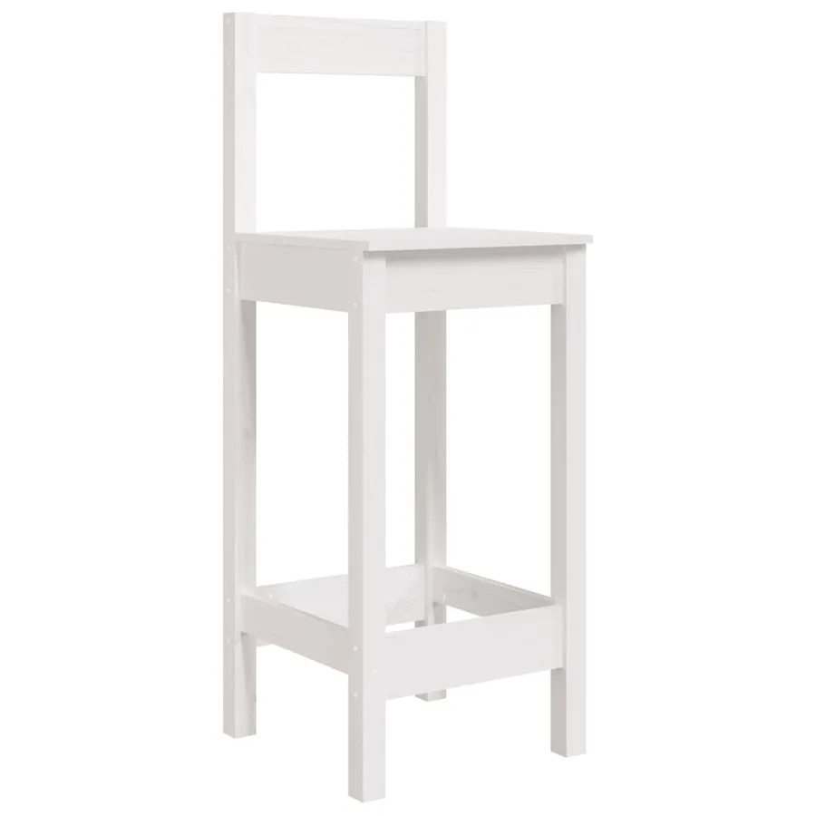 Ensemble de bar de jardin 5 pcs blanc bois massif de pin - 7
