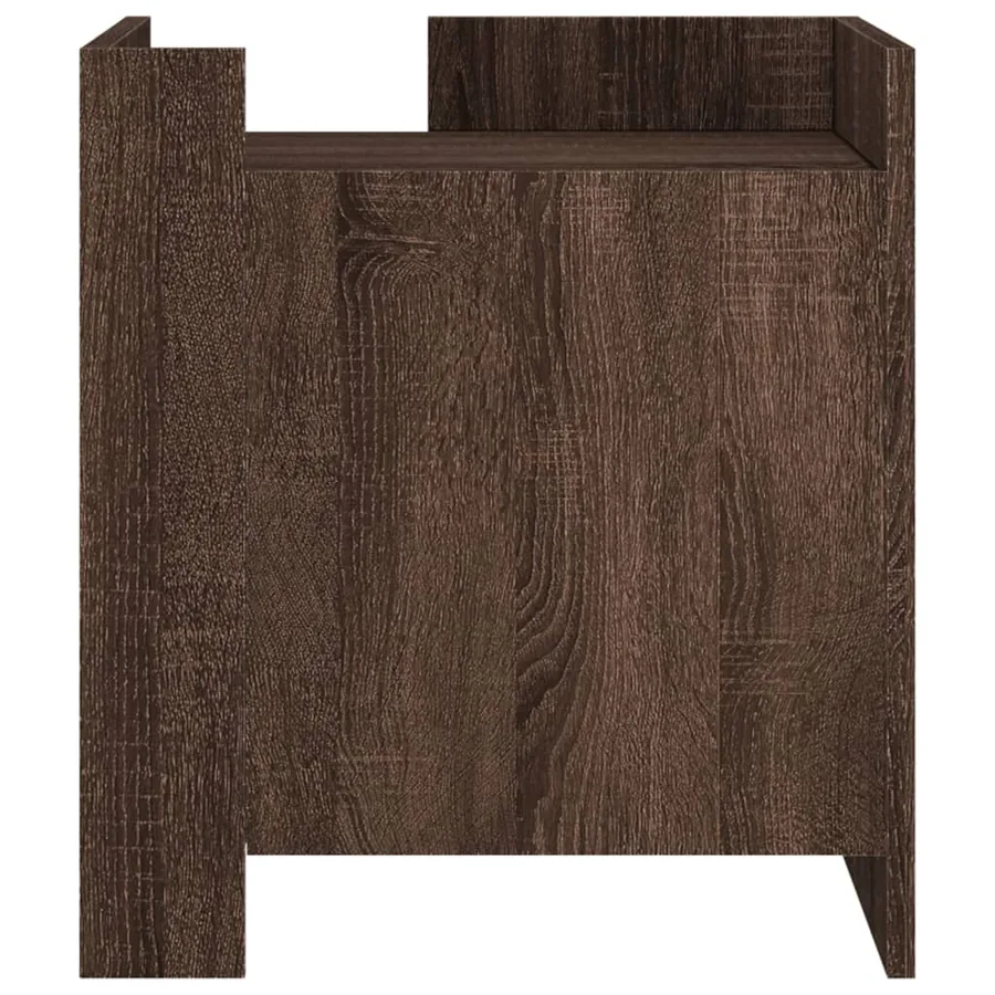 Table de chevet chêne marron 45x50x50 cm bois d’ingénierie - 4