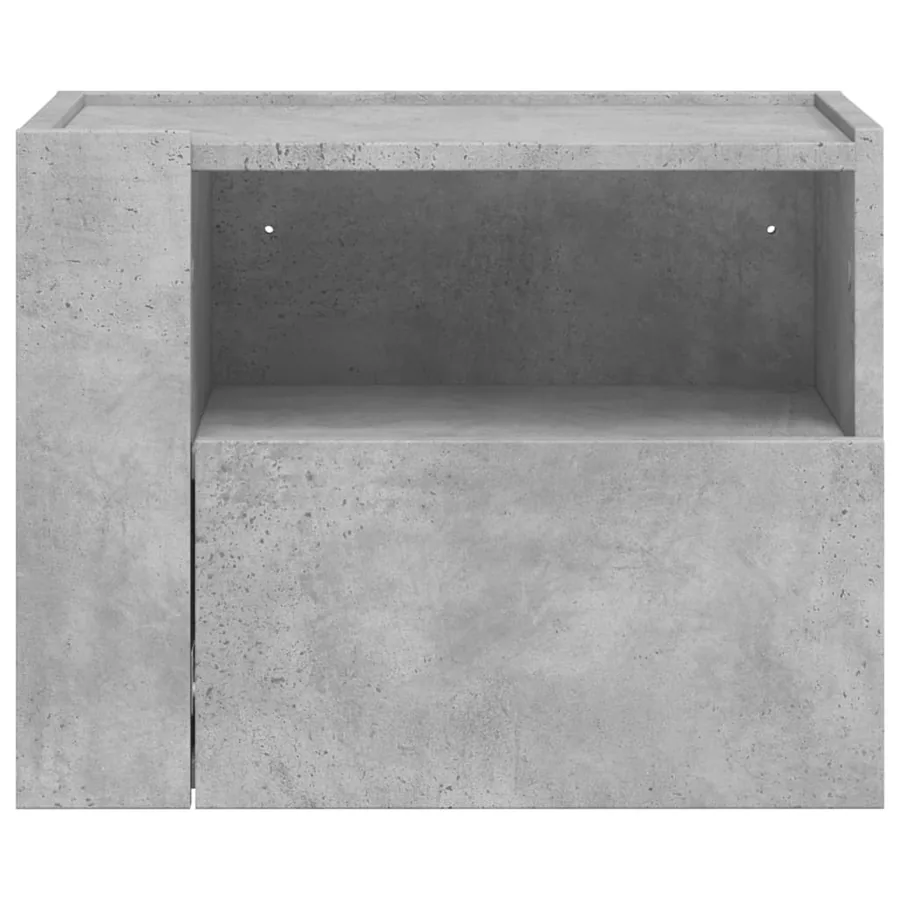 Table de chevet murale gris béton 45x30x35 cm - 4