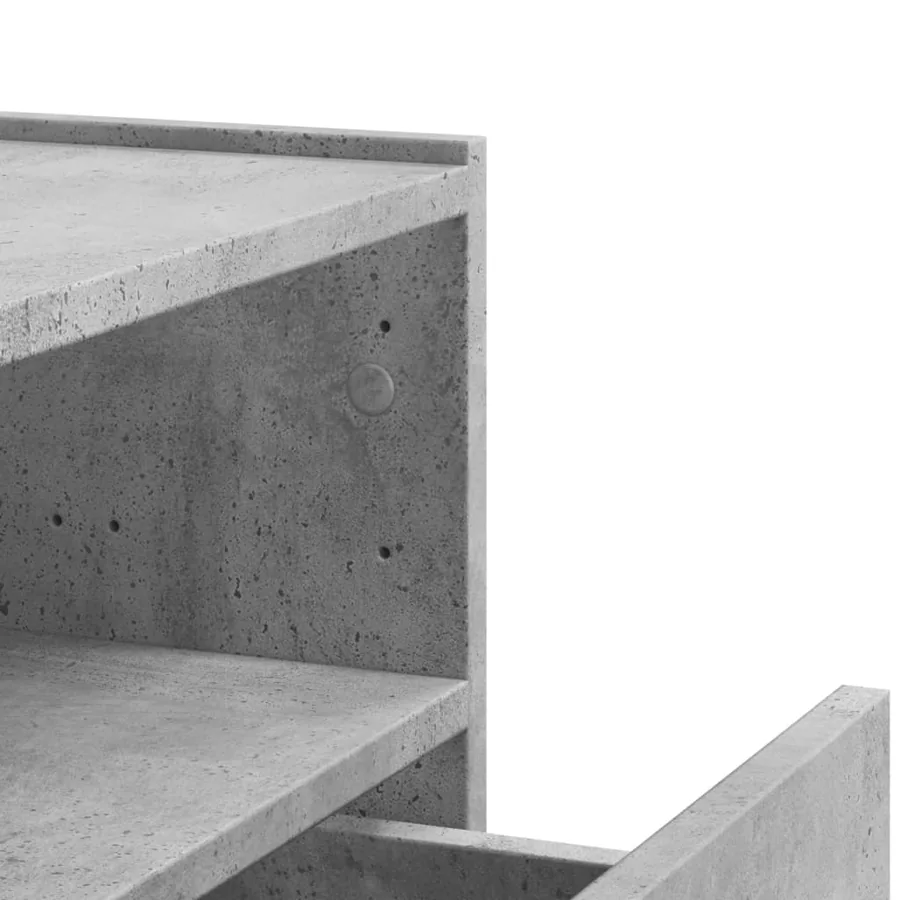 Table de chevet murale gris béton 45x30x35 cm - 9