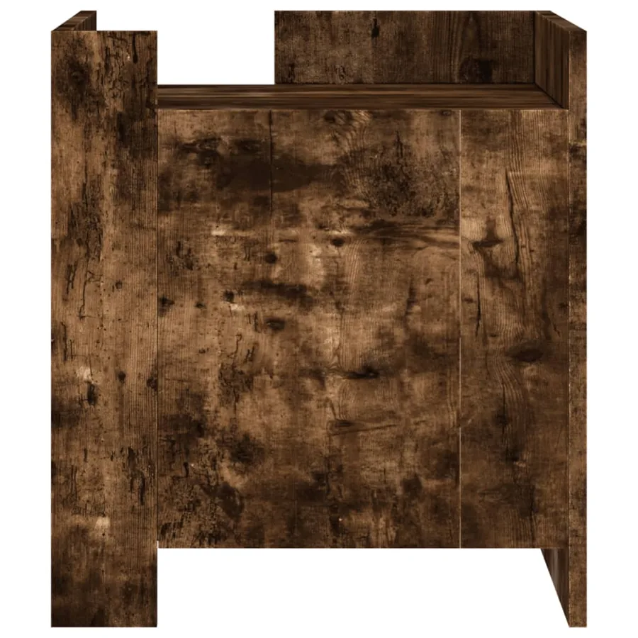 Table de chevet chêne fumé 45x50x50 cm bois d'ingénierie - 4
