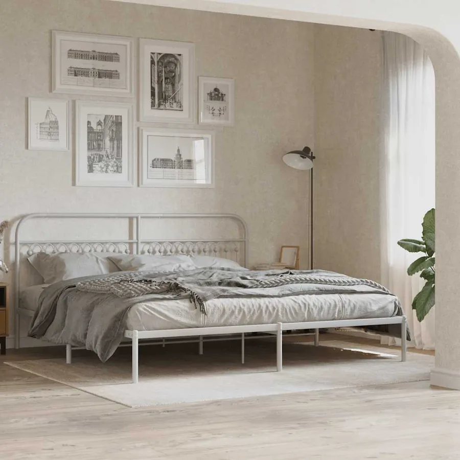 Tête de lit de remplacement métal blanc 193 cm - 3
