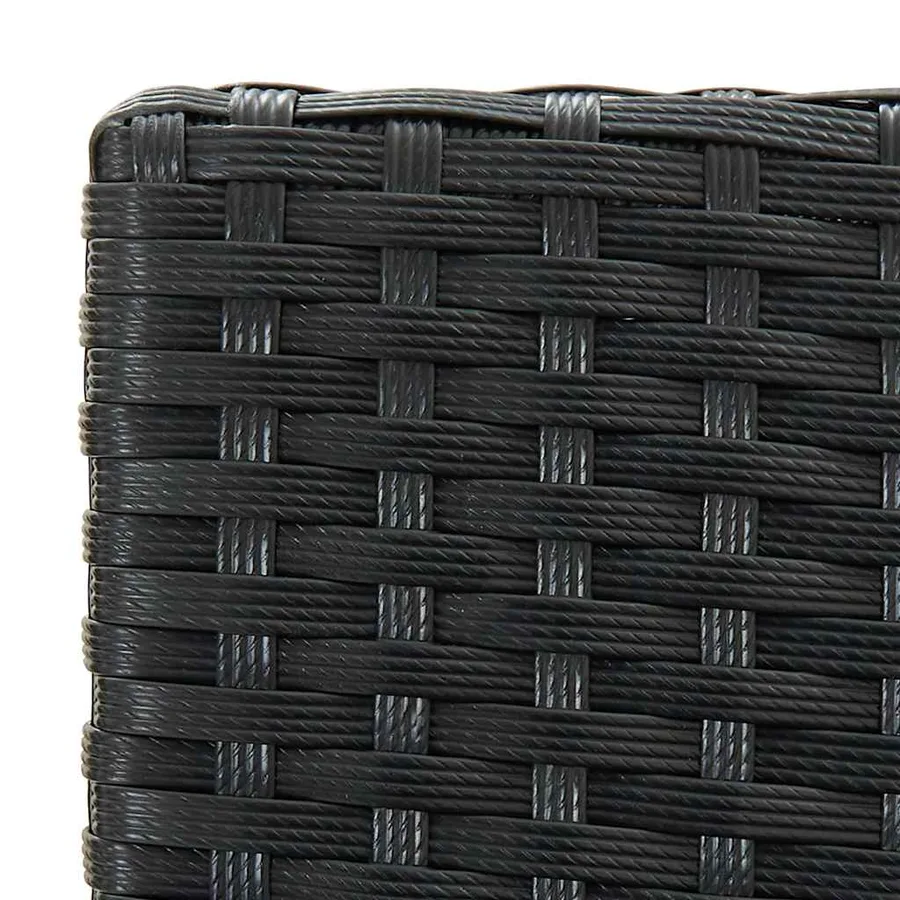 Ensemble de bar de jardin 3 pcs et coussins Résine tressée Noir - 12