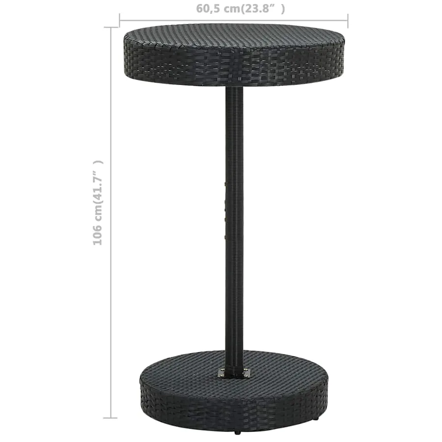 Ensemble de bar de jardin 3 pcs et coussins Résine tressée Noir - 13