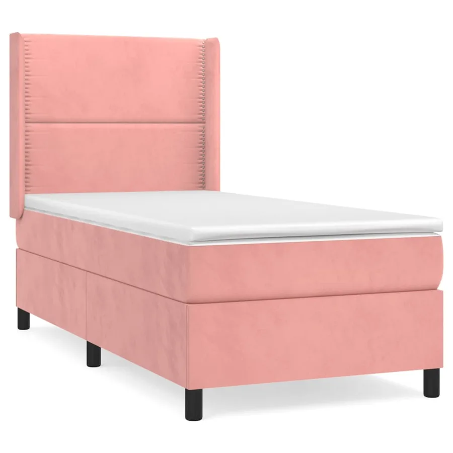 Sommier à lattes de lit avec matelas Rose 90x190 cm Velours - 2