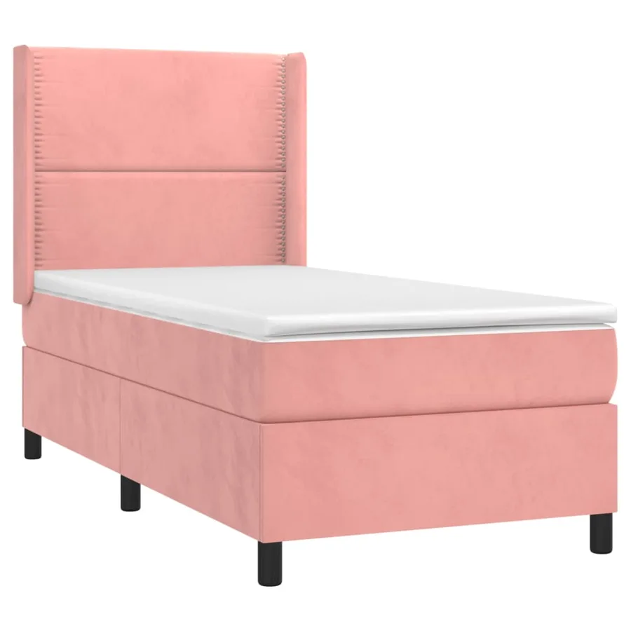 Sommier à lattes de lit avec matelas Rose 90x190 cm Velours - 3