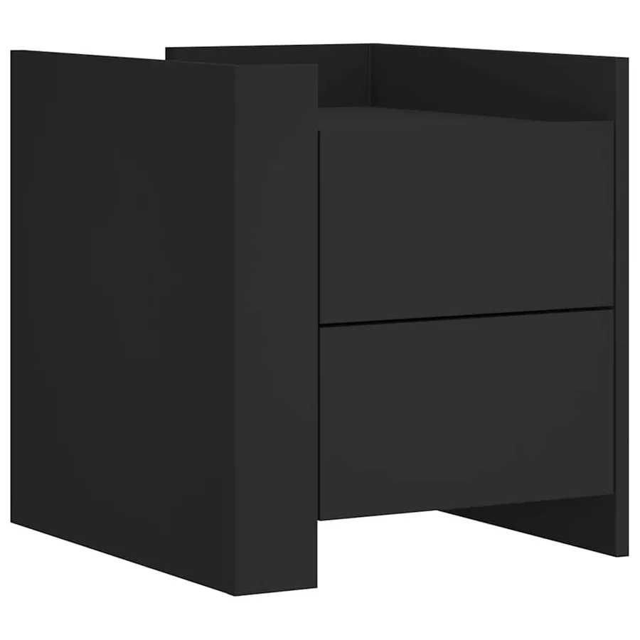 Table de chevet noir 45x50x50 cm bois d’ingénierie - 2
