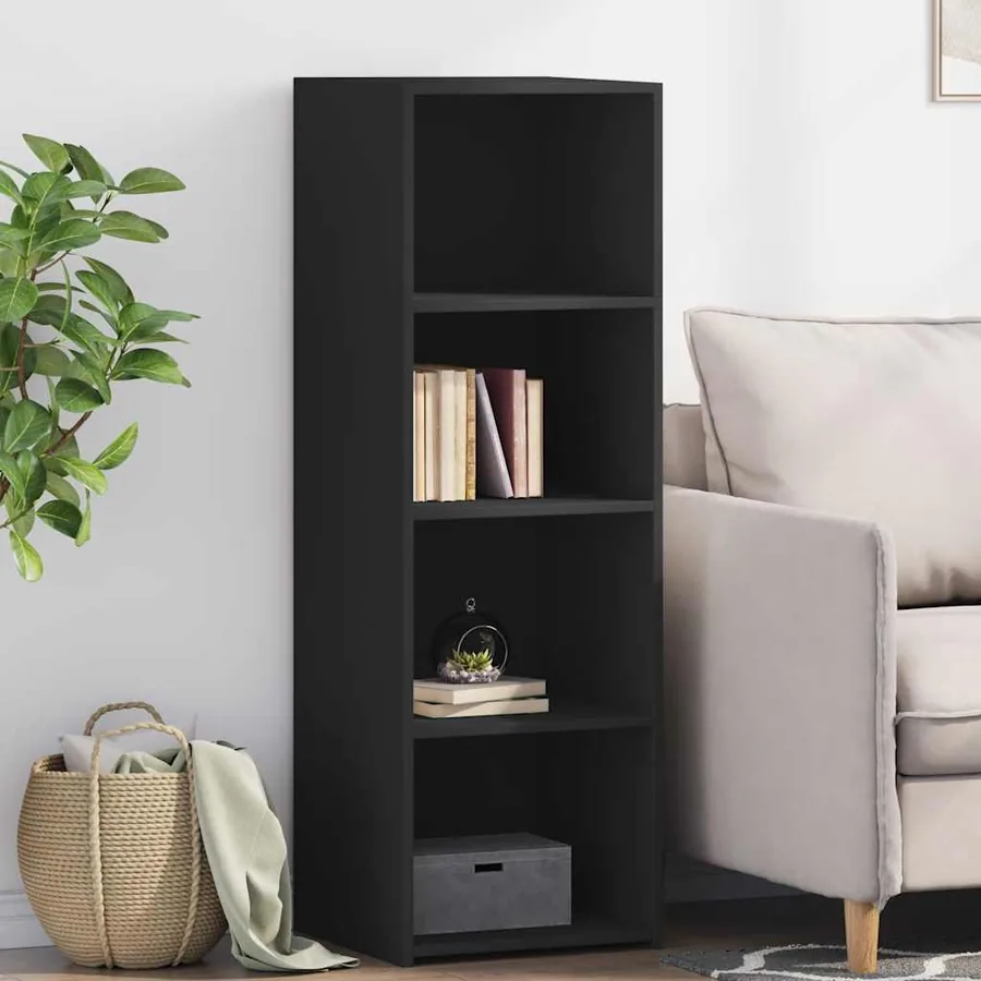 Buffet noir 40x41x124 cm bois d'ingénierie