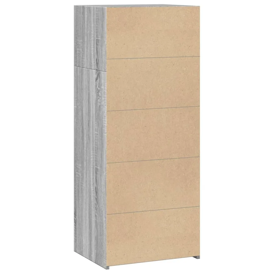 Buffet haut sonoma gris 50x41x124 cm bois d'ingénierie - 6