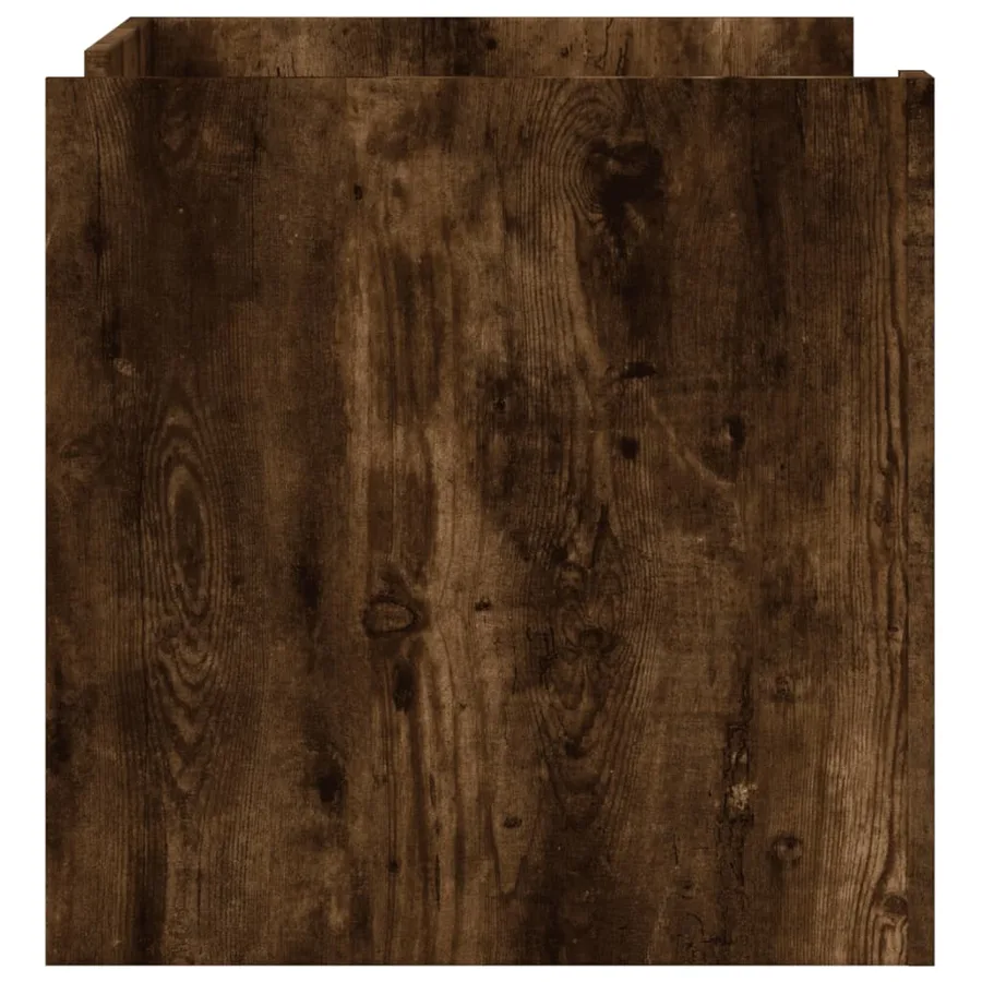 Table basse chêne fumé 80x50x50 cm bois d'ingénierie - 5