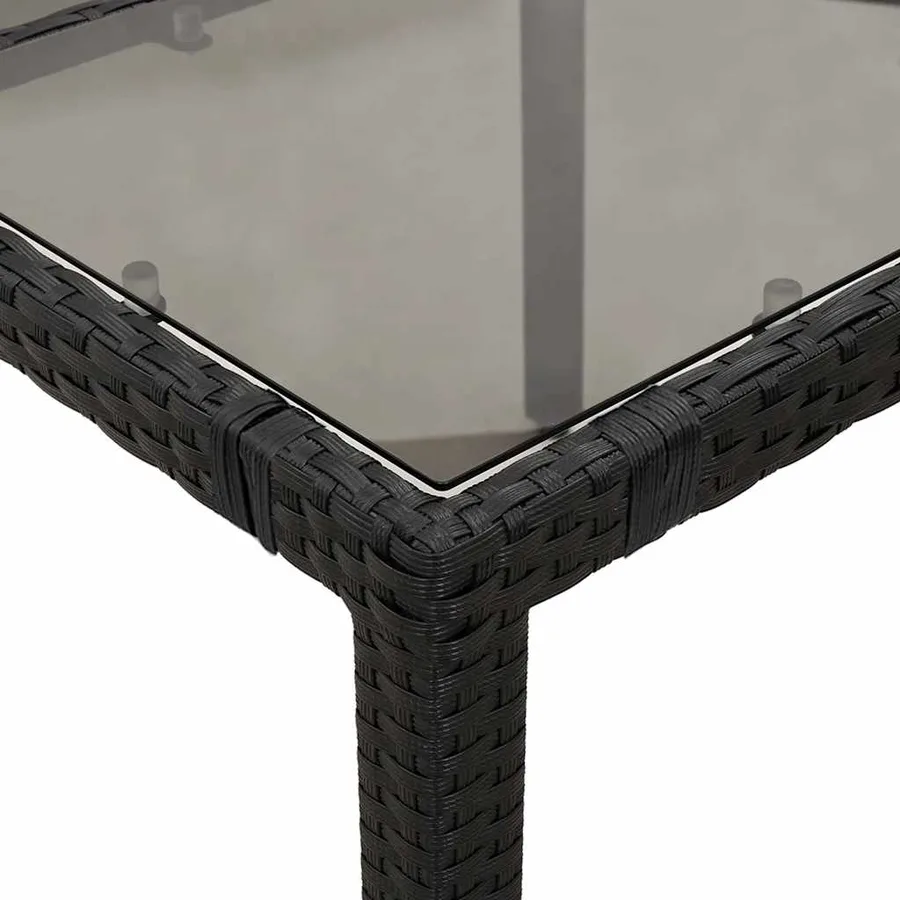 Ensemble de bistro de jardin 5 pcs coussins noir poly rotin - 6