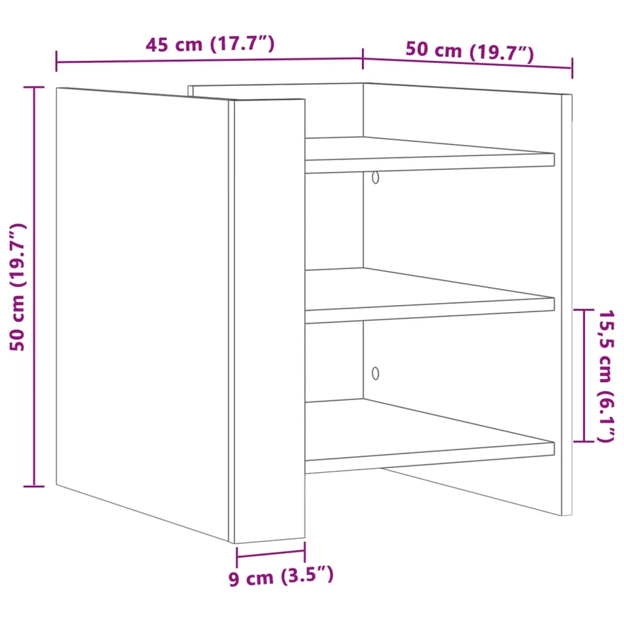 Table de chevet blanc 45x50x50 cm bois d’ingénierie - 10