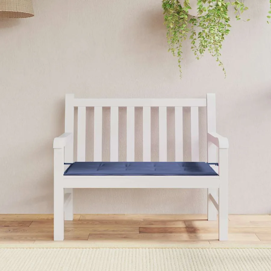 Coussin de banc de jardin bleu marine 120x50x3 cm tissu oxford