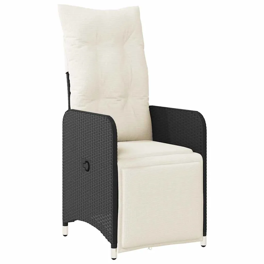 Ensemble de bistro de jardin 7 pcs coussins noir poly rotin - 3