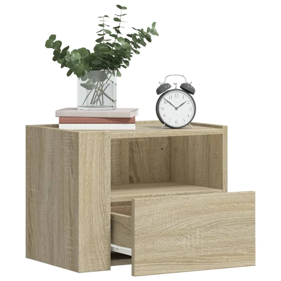 Table de chevet murale chêne sonoma 45x30x35 cm - 3