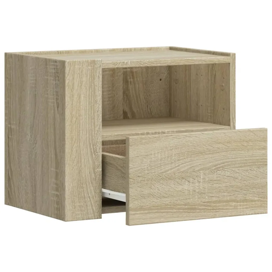 Table de chevet murale chêne sonoma 45x30x35 cm - 7