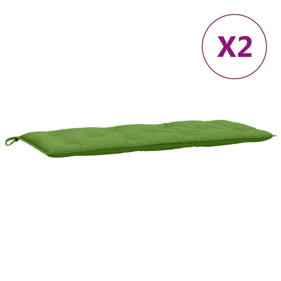 Coussins de banc de jardin lot de 2 vert mélangé tissu - 4