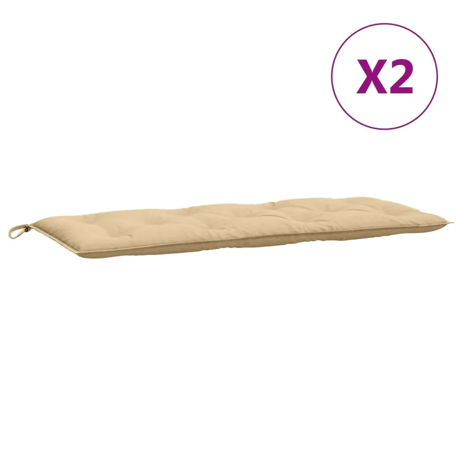 Coussins de banc de jardin lot de 2 beige mélangé tissu - 4