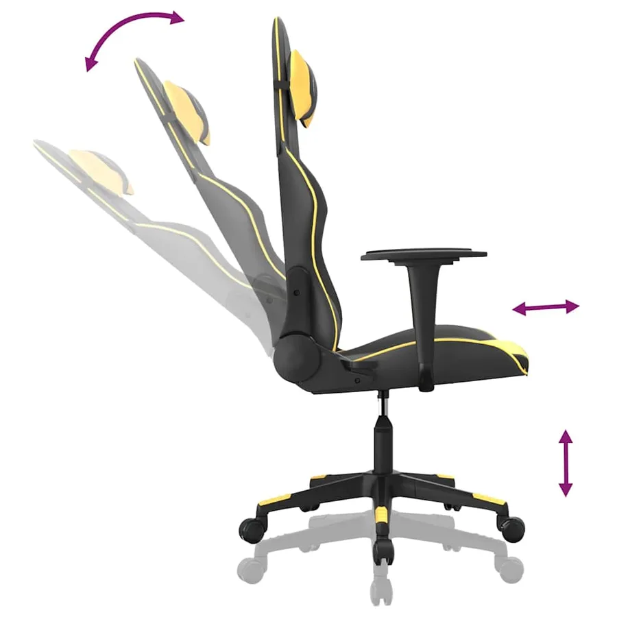Chaise de jeu Noir et doré Similicuir - 6