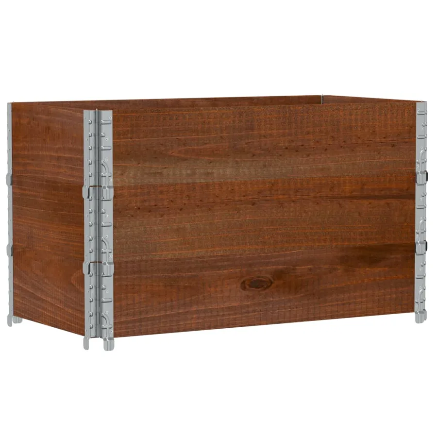 Jardinière marron 100x50 cm bois massif de pin - 5