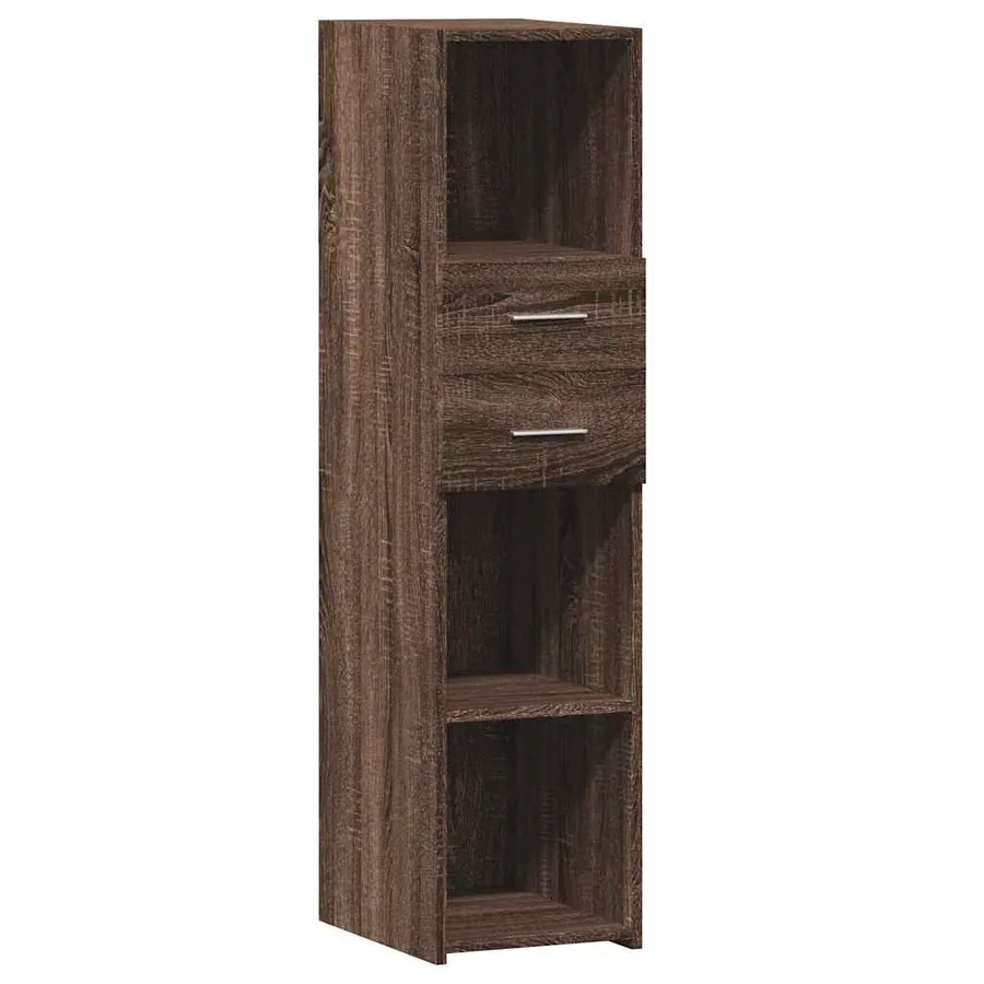 Buffet haut chêne marron 30x42,5x124 cm bois d'ingénierie - 2