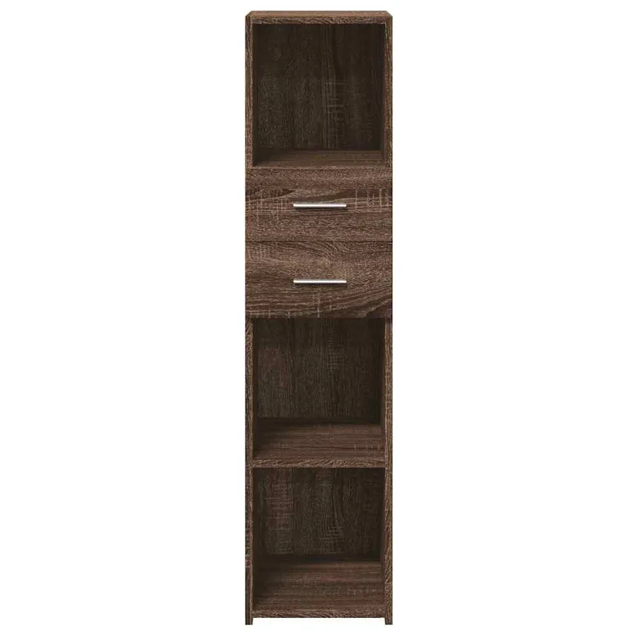 Buffet haut chêne marron 30x42,5x124 cm bois d'ingénierie - 4