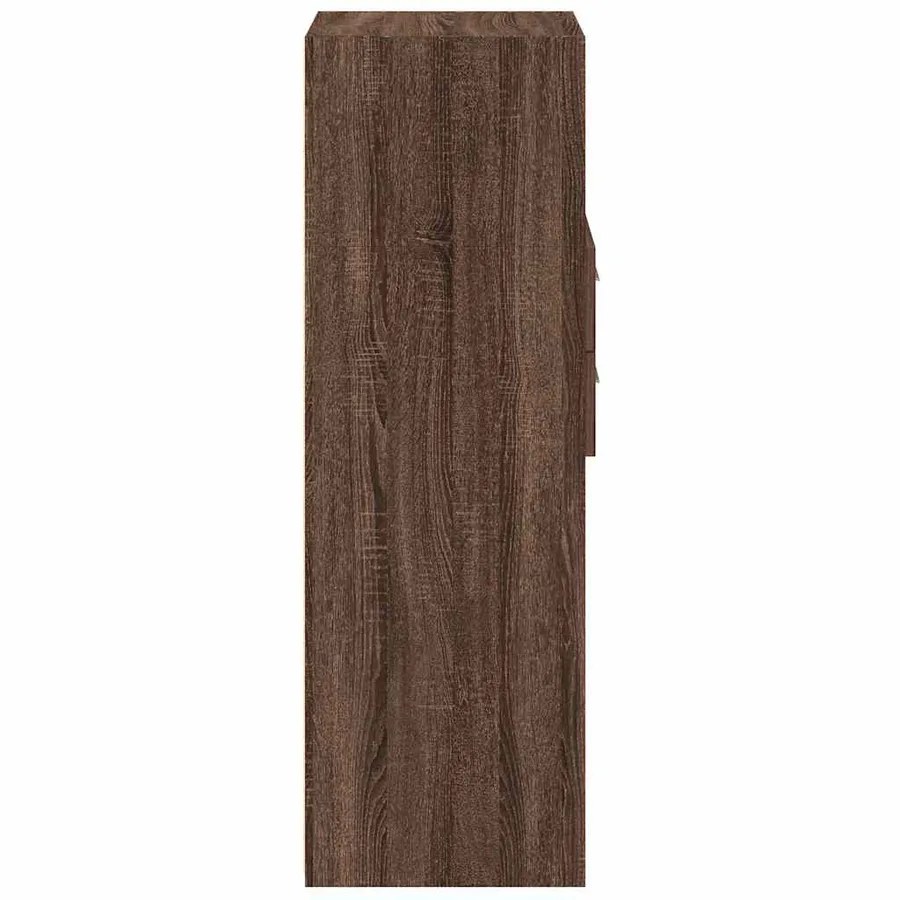 Buffet haut chêne marron 30x42,5x124 cm bois d'ingénierie - 5