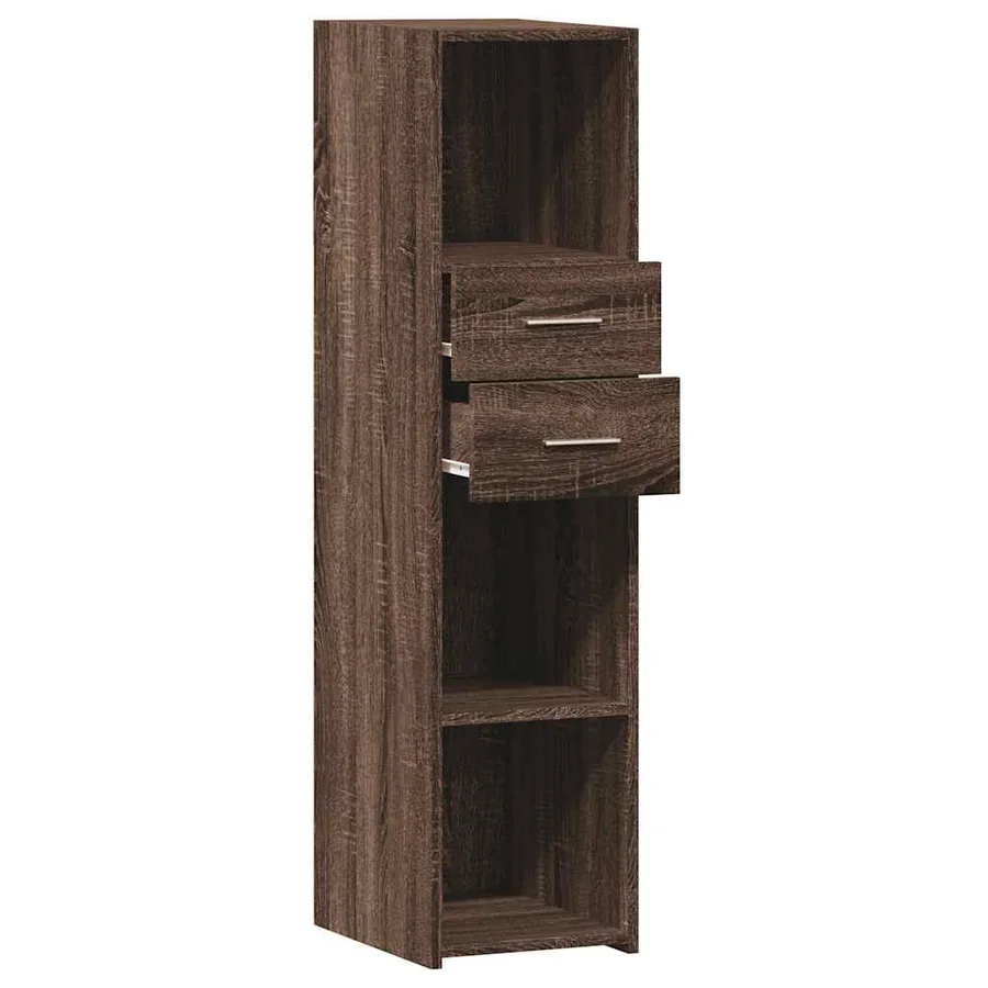 Buffet haut chêne marron 30x42,5x124 cm bois d'ingénierie - 7