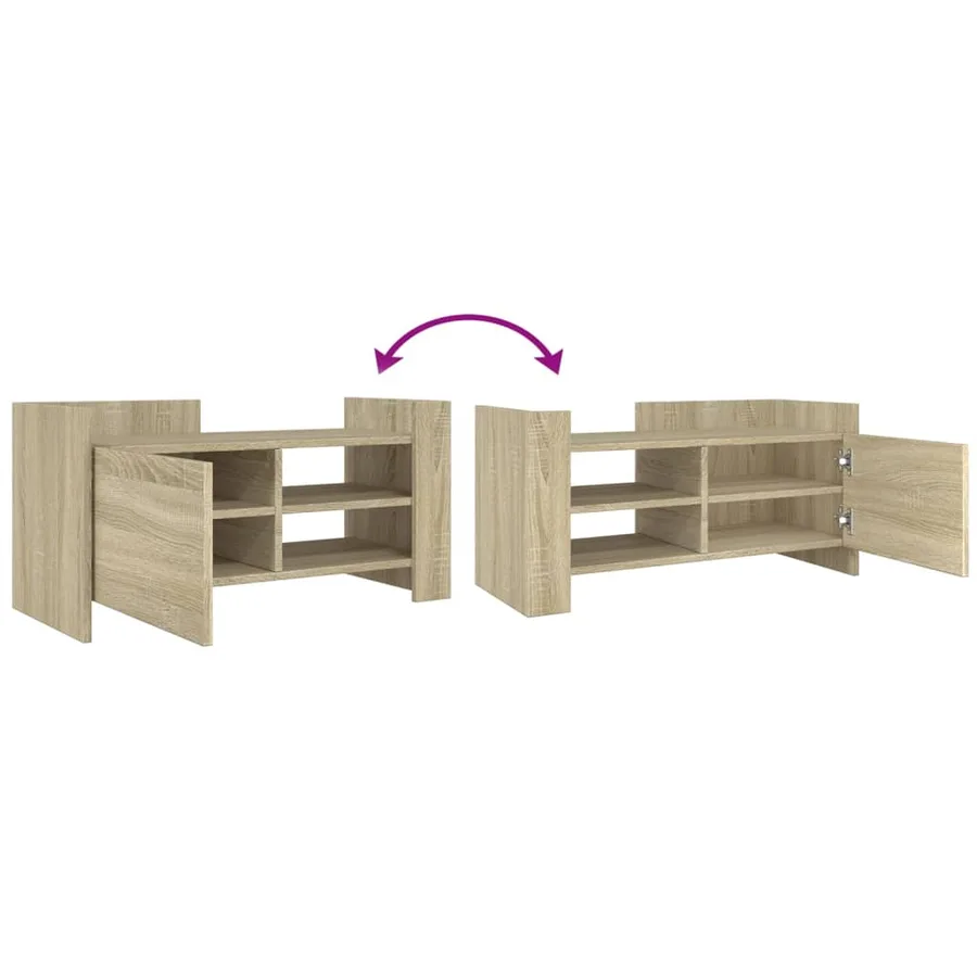 Meuble TV chêne sonoma 80x35x40 cm bois d'ingénierie - 7