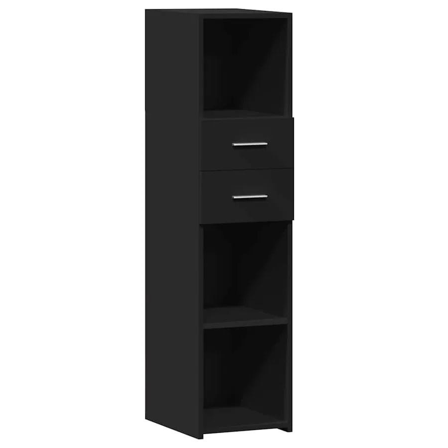 Buffet haut noir 30x42,5x124 cm bois d'ingénierie - 2