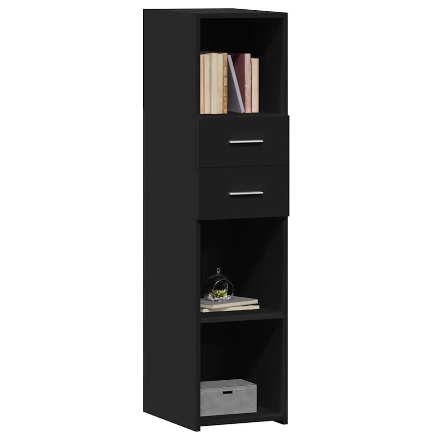 Buffet haut noir 30x42,5x124 cm bois d'ingénierie - 3