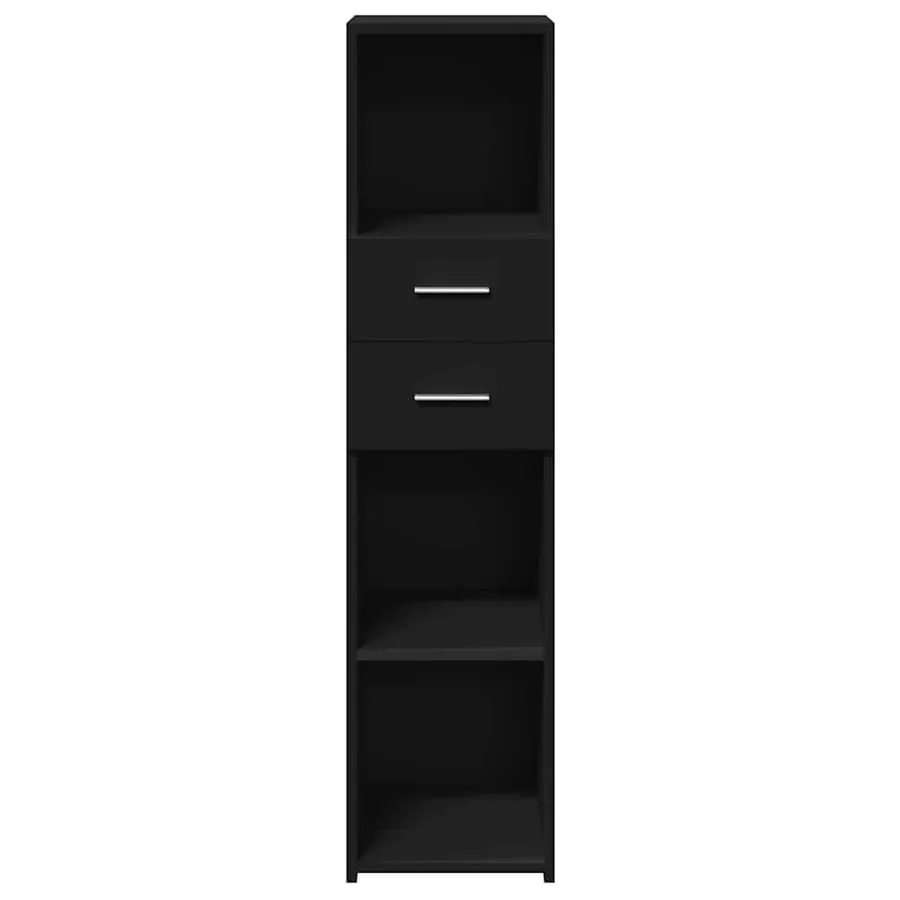 Buffet haut noir 30x42,5x124 cm bois d'ingénierie - 4