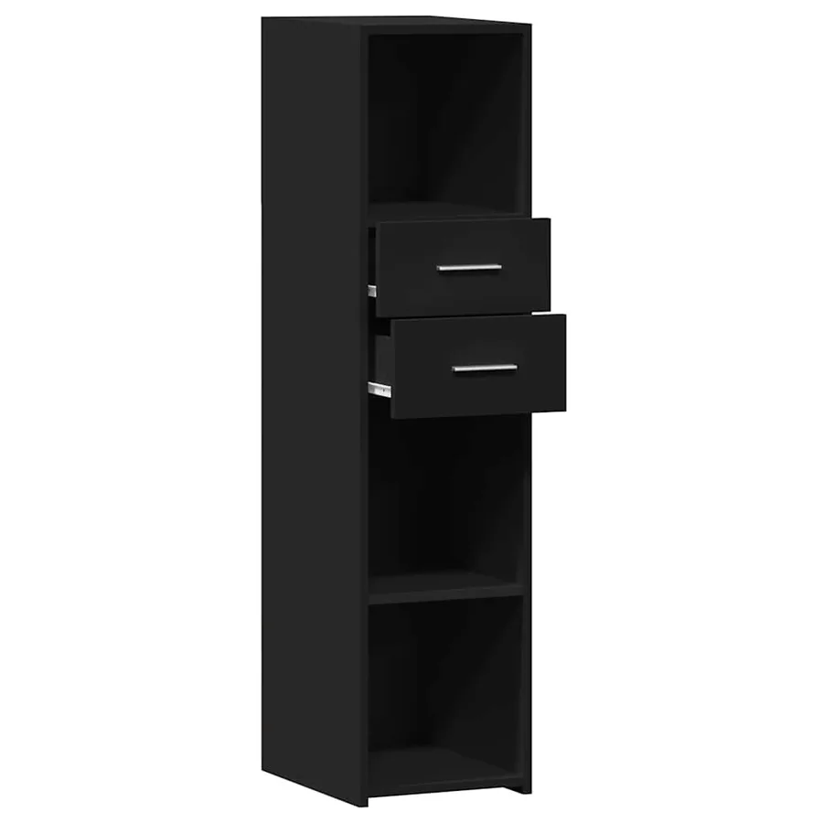 Buffet haut noir 30x42,5x124 cm bois d'ingénierie - 7