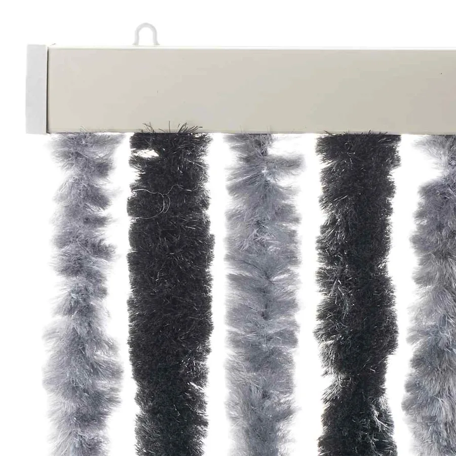 Rideau anti-mouches gris et noir 56x200 cm chenille - 4