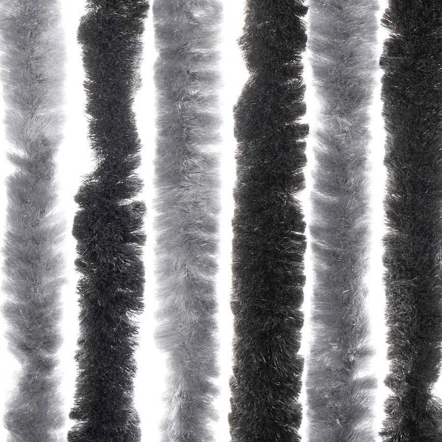 Rideau anti-mouches gris et noir 56x200 cm chenille - 6