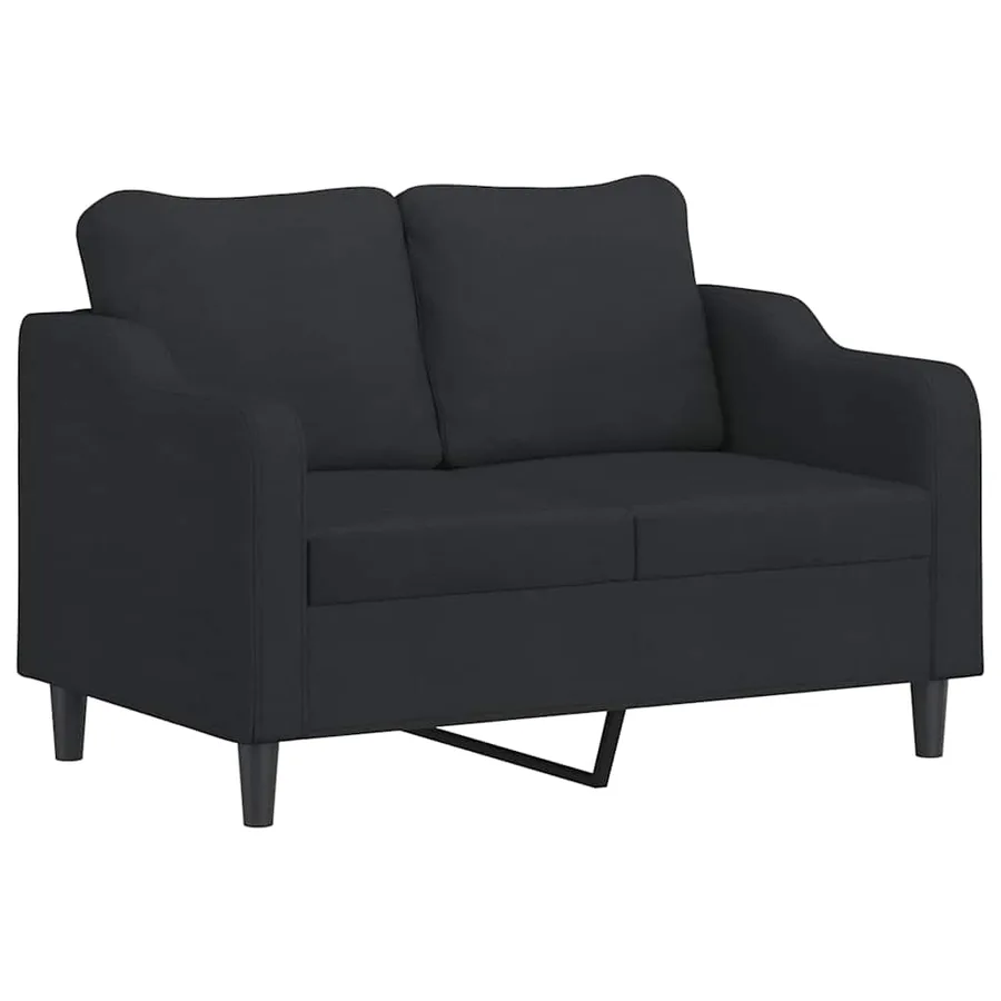 Ensemble de canapés 3 pcs avec coussins Noir Tissu - 3