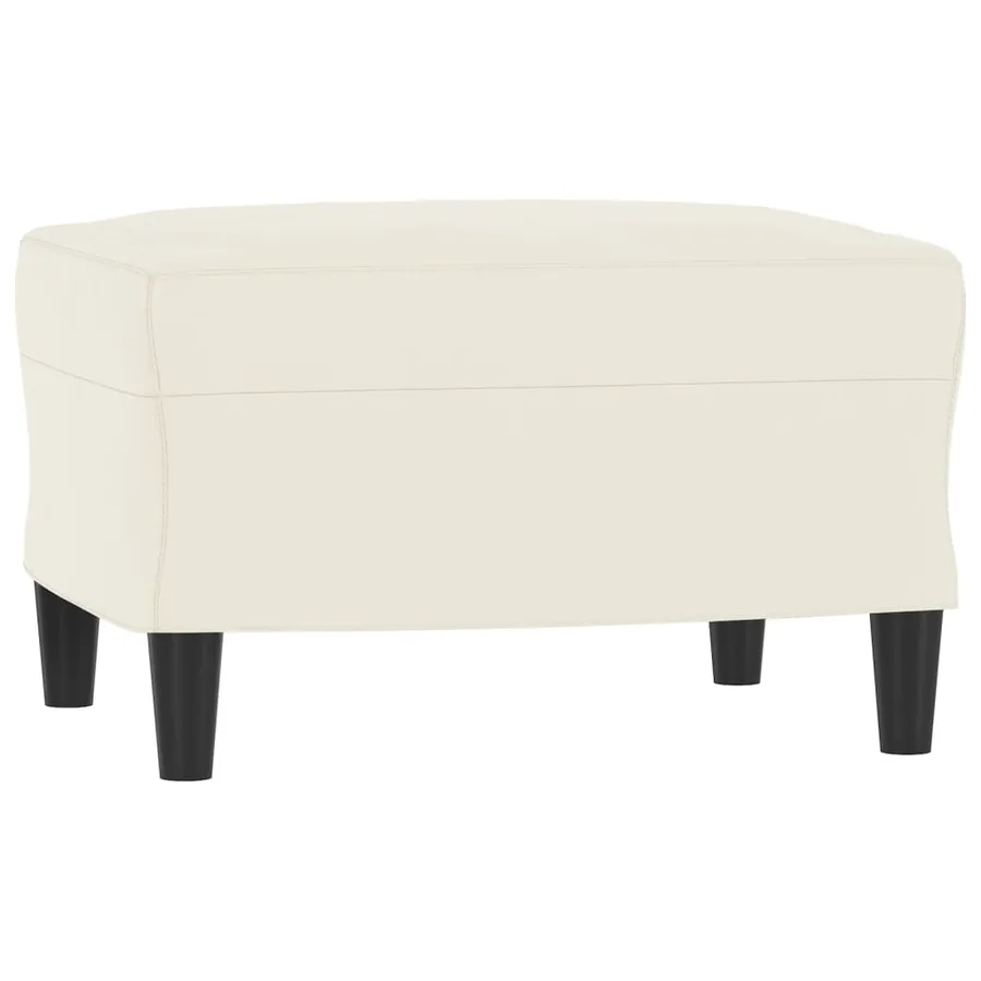 Fauteuil avec repose-pied Crème 60 cm Velours - 5